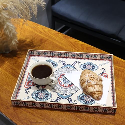 Rectangle Plastic Serving Tray with Handles