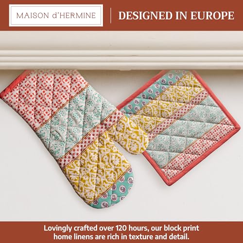 100% Cotton Oven Mitt & Pot Holder Set