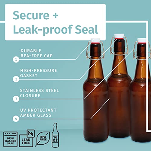 Swing Top Glass Bottles (6 Count)