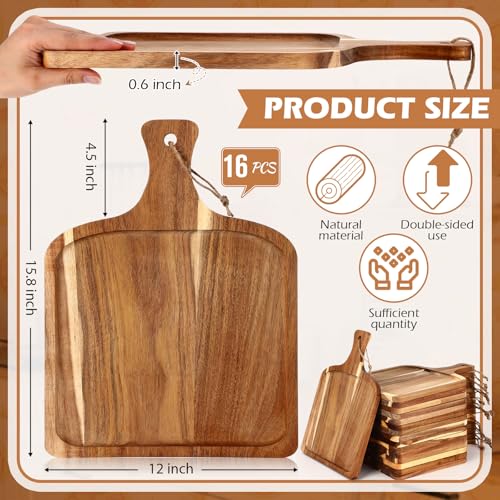 16 Pcs Acacia Wood Cutting Boards (16 Count)
