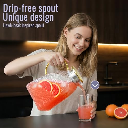 Glass Pitcher With Lid and Spout