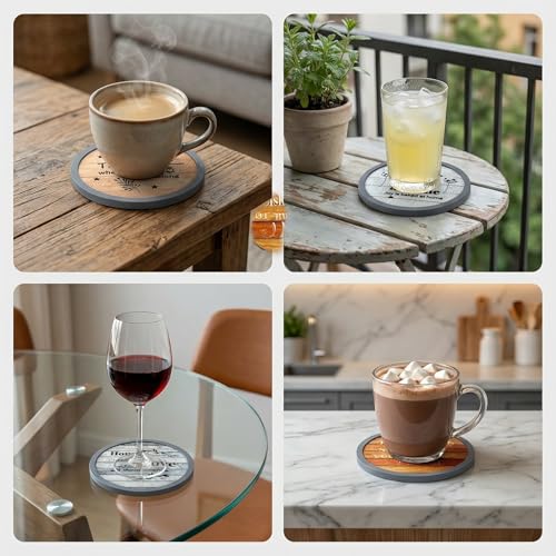 Absorbent Coasters for Drinks with Holder (7 Count)