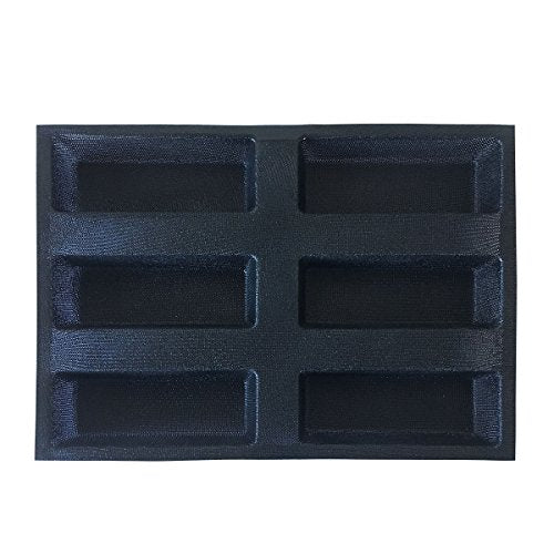 Silicone Bread Forms Square Shape Bread Molds Non Stick Bakery Trays Silicone Coated Fiber Glass 6 Caves Rectangle Moulds