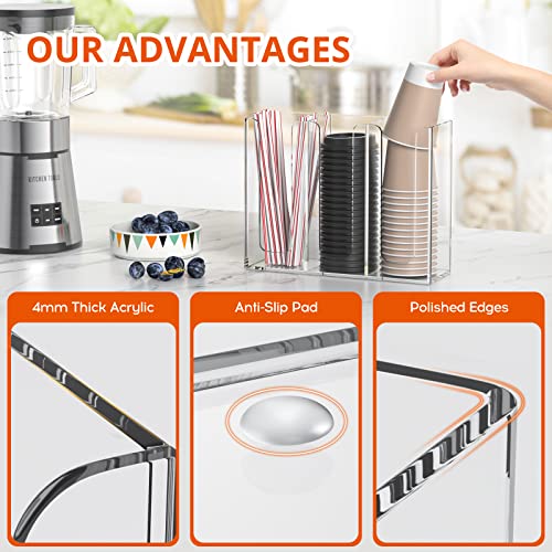 Acrylic Coffee Cup and Lid Storage Organizer Holder