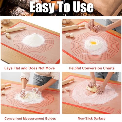 Silicone Pastry Mat 36x24 Inch Extra Large Baking Mat with Measurements