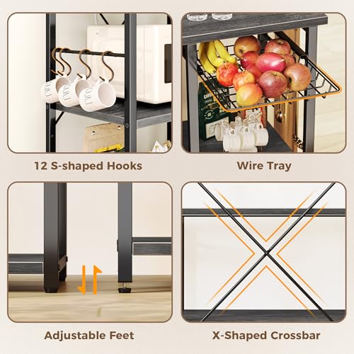 Large Bakers Rack with Power Outlets (22 Count)