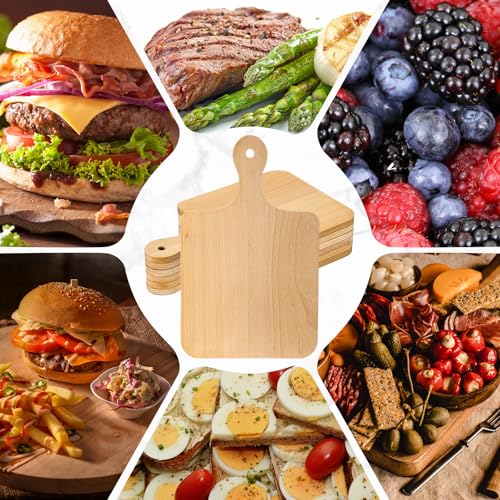 6 Pcs Wood Cutting Boards with Handle (6 Count)