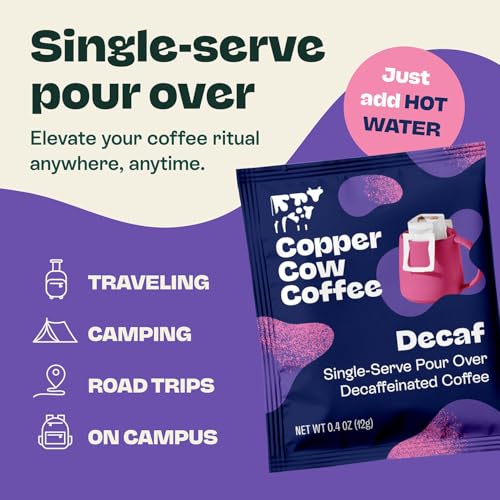 Premium Pour Over Coffee Decaf Single Serve Dark Roast (3.2 Ounce)