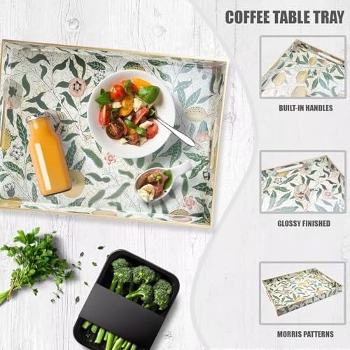 Plastic Serving Tray with Handles for Coffee Table