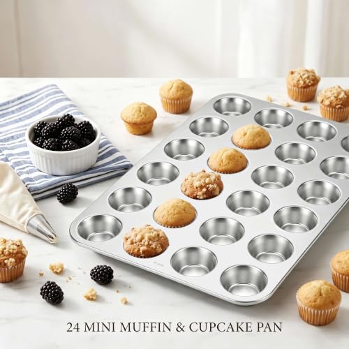18 10 Stainless Steel Mini Muffin Cupcake Pan 24 Cups