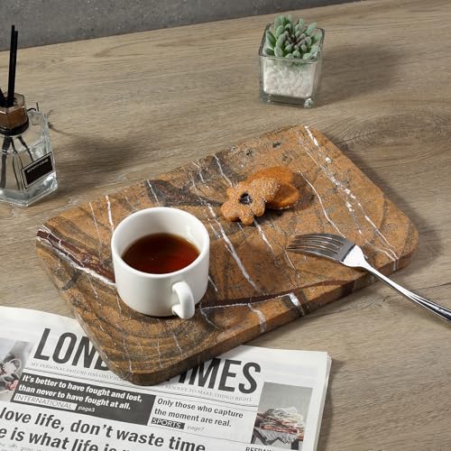 Marble Tray 12"x8" Natural Marble Vanity Tray for Countertop Bathroom Kitchen Dresser