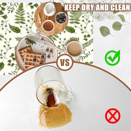 Green Leaf Coffee Mat Herb Dish Drying Mat for Kitchen Counter Hide Stain Rubber Backed Absorbent Coffee Bar Accessories Fit Under Espresso Machine Cafe Table