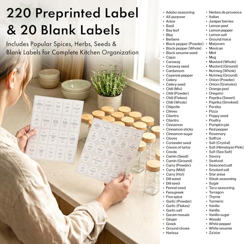 Glass Spice Jars with Label (36 Count)