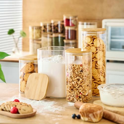 168oz & 84oz Large Glass Storage Containers with Lids for Pantry Storage (2 Count)