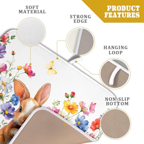Spring Easter Rabbit Egg Dish Drying Mat for Kitchen Counter