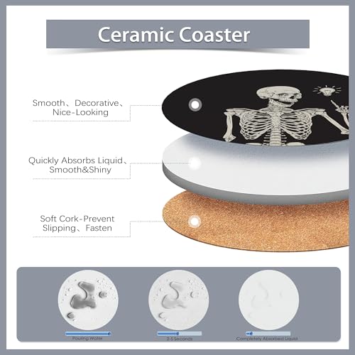 Drink Coasters Set of 6 with Holder