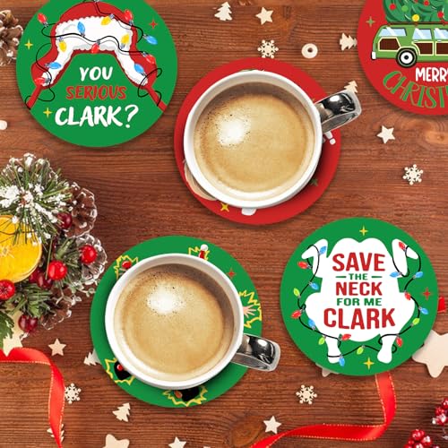 Christmas Vacation Drink Coasters with Holder Set of 6 (6 Count)