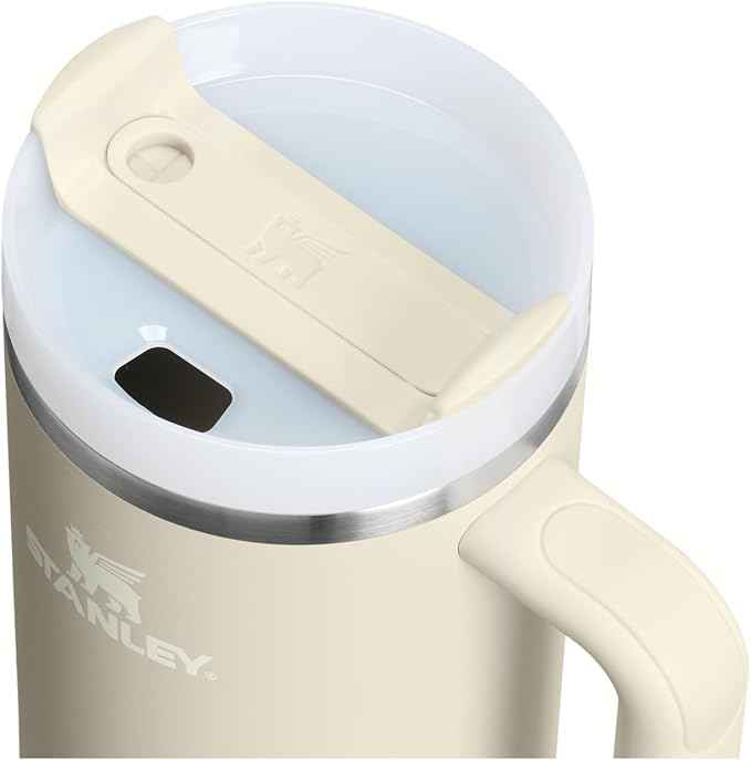 STANLEY Quencher H2.0 Tumbler with Handle and Straw 40 oz | Flowstate 3-Position Lid | Cup Holder Compatible for Travel | Insulated Stainless Steel Cup | BPA-Free | Exclusive Toasted Almond