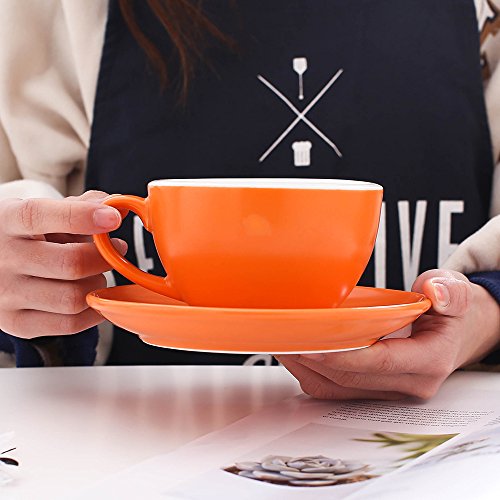Ceramic Latte Art Cup and Saucer for Latte & Cappuccino