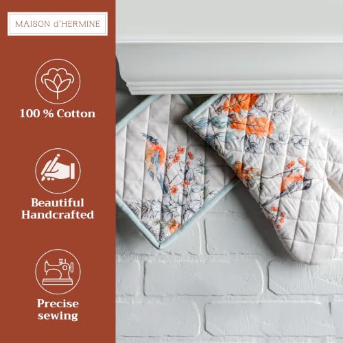 100% Cotton Oven Mitt & Pot Holder Set