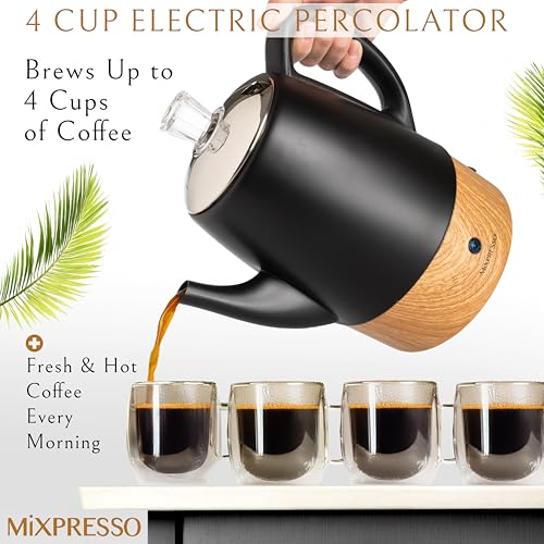 4 Cup Black Small Electric Percolator Coffee Pot (4 Count)