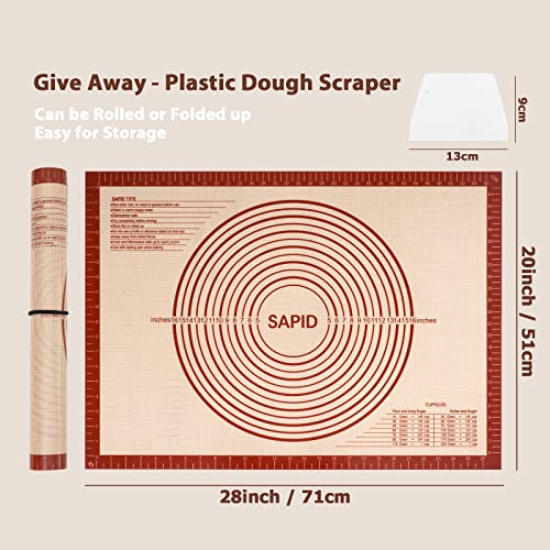 Thick Silicone Pastry Mat Baking Dough Rolling Extra Large 20" x 28"