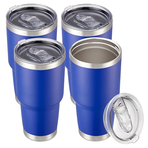 30 oz Tumbler with Lid Stainless Steel Tumblers Bulk (4 Count)