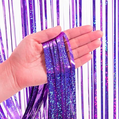 Purple Foil Fringe Curtains (2 Count)