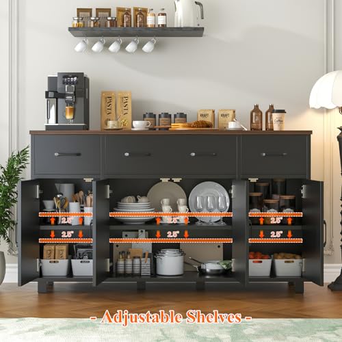 55" Sideboard Buffet Cabinet with Storage