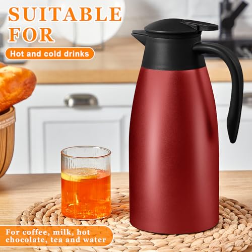 2 Pcs Thermal Coffee Carafe Insulated Stainless Steel Coffee Carafe for Hot Liquid Vacuum Thermal Pot Creamer Pitcher Dispenser with Brushes Keeping Hot Water Milk (2 Count)