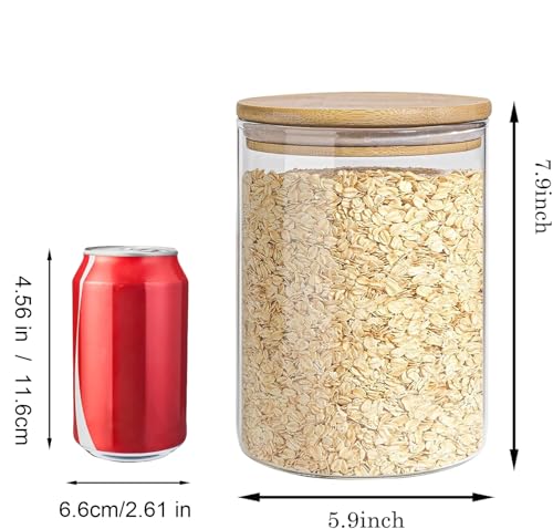 Glass Storage Jars Set Elegant Containers with Airtight Bamboo Lids