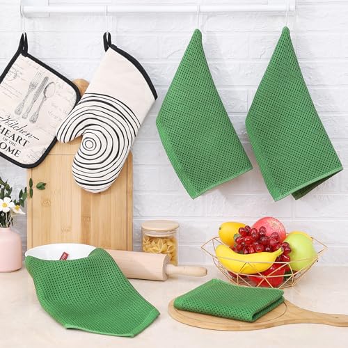 100% Cotton Waffle Weave Kitchen Dish Cloths 6 (6 Count)