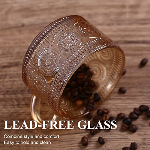 Vintage Glass Coffee Mugs Set of 2 Amber (2 Count)