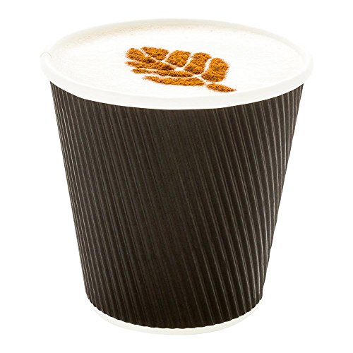 Ripple Wall Coffee Cups 25 Count 8 Ounce Insulated Black Paper Cups