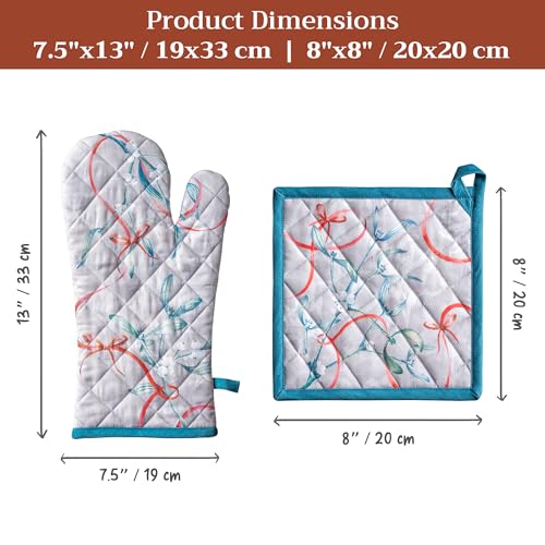 100% Cotton Oven Mitt & Pot Holder Set (2 Count)