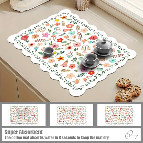 Scalloped Dish Drying Mats for Kitchen Counter