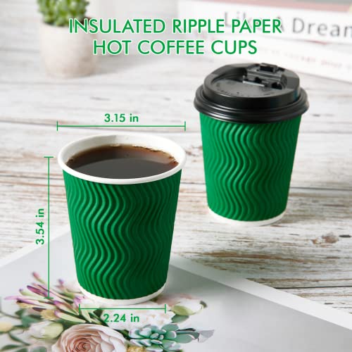 100 Count 8 oz Coffee Cups with Lids (99.99 Count)