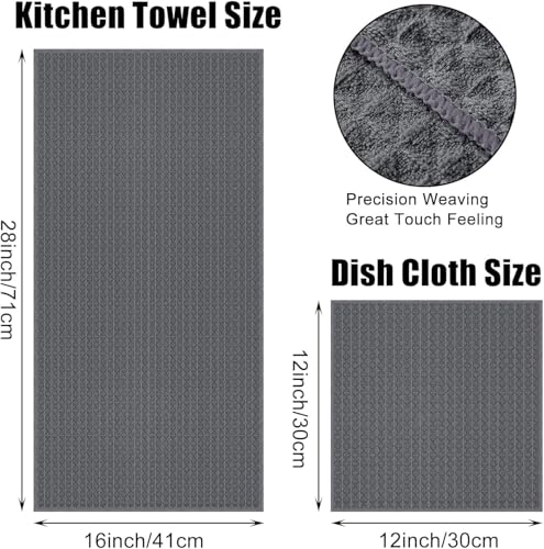 Microfiber Waffle Weave Kitchen Towels Set (8 Count)