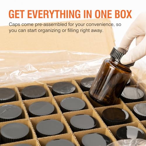 24 Pack Amber Glass Wide Mouth Packer Bottle (24 Count)