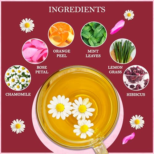Tealeaf & Co. Chamomile Rose Citrus Herbal Tea Bags (7.055 Ounce)