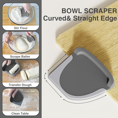 Bench Scraper Dough Scraper Bowl Pastry Scraper for Bread Cake Pizza (2 Count)