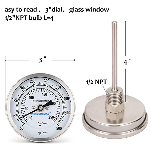 Fully Stainless Steel Bimetal Dial Thermometer
