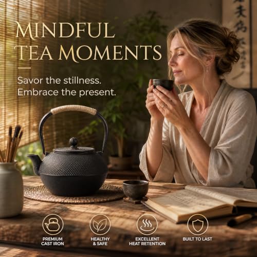40oz Cast Iron Tea Kettle for Stovetop