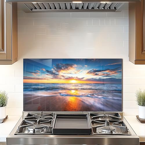 Tempered Glass Backsplash for Kitchen