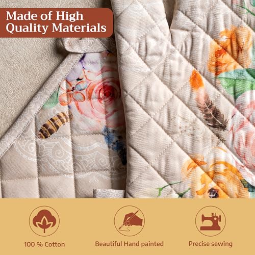 100% Cotton Oven Mitt & Pot Holder Set