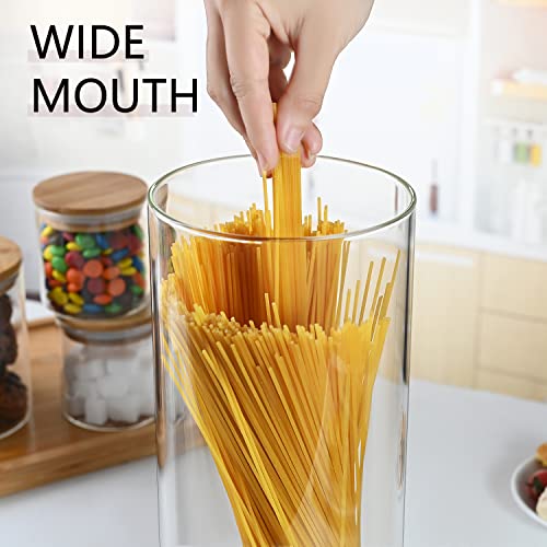 50oz (1400ml) Glass Jar with Lid Airtight Food Storage Container Bamboo Large Clear Canisters Hold Coffee Beans Candy Nuts Sugar