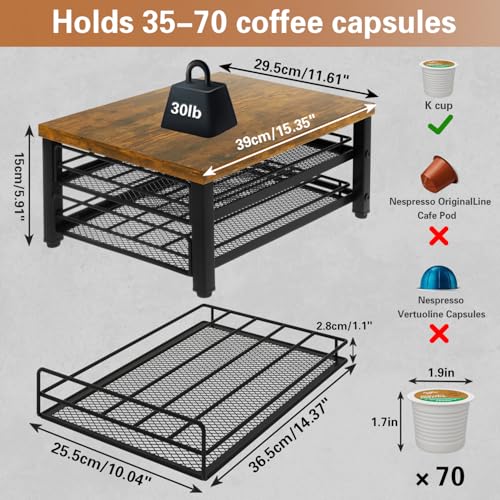 2 Tier Coffee Pod Drawer Holder for K Cup