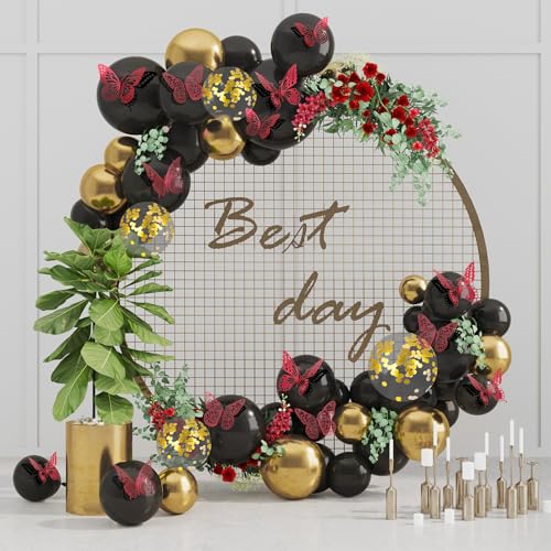 3D Butterfly Wall Decor 48 Pcs Blood Red Butterfly Decorations (48 Count)