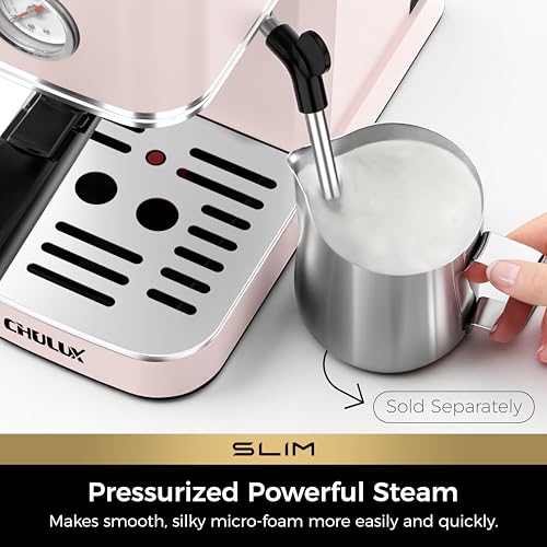 Slim Espresso Machine with Milk Frother for Home Cappuccino