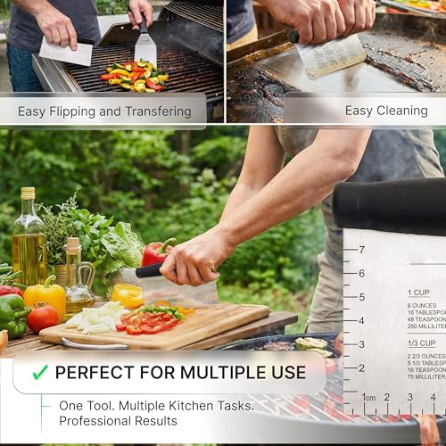 Metal Spatula Stainless Steel and Scraper (3 Count)